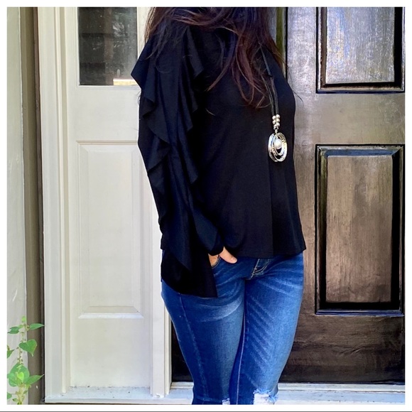 Layered sleeves long sleeve tunic top - Picture 4 of 8